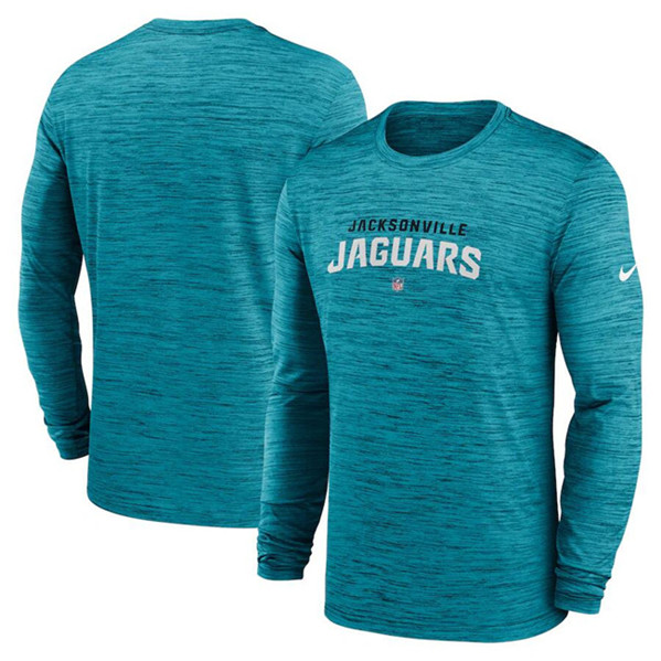Men's Jacksonville Jaguars Teal Sideline Team Velocity Performance Long Sleeve T-Shirt